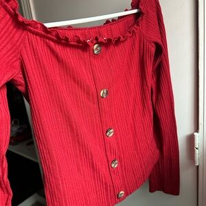 Seriously Sweet Treats Red V-Neck Sweater